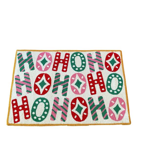 Peking Handicraft Holiday Hook Rug 2x3 HOHOHO Christmas Pop of Color New - Picture 12 of 13